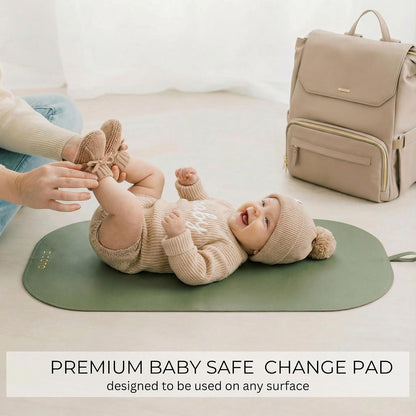 Beautiful Baby Diaper Changing Mat Made of Vegan Leather - Soft & Foldable