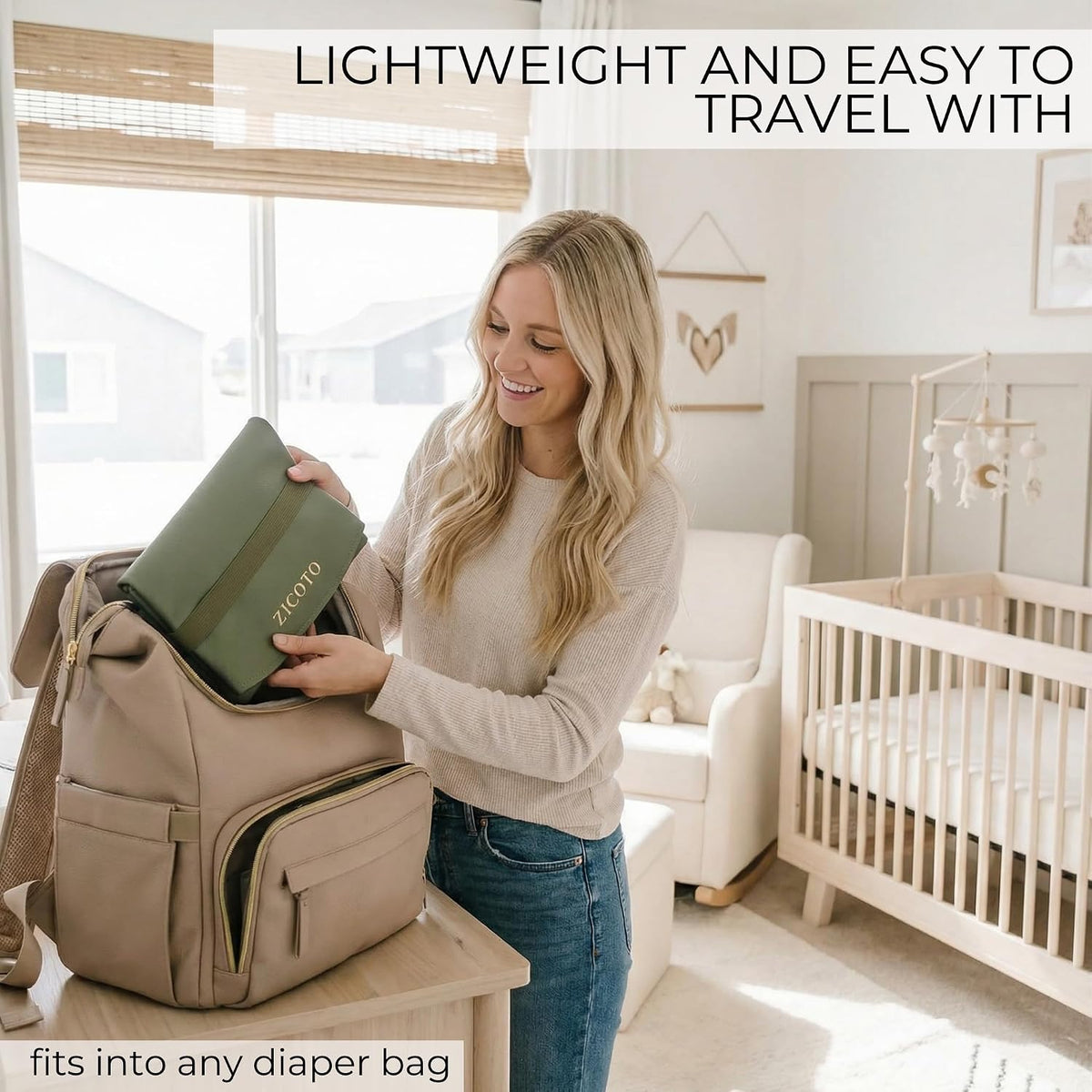 Beautiful Baby Diaper Changing Mat Made of Vegan Leather - Soft & Foldable