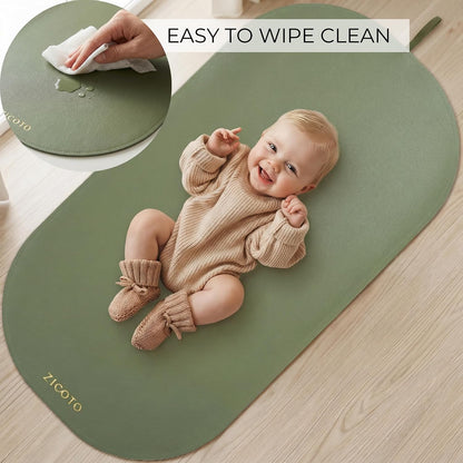 Beautiful Baby Diaper Changing Mat Made of Vegan Leather - Soft & Foldable