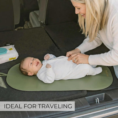 Beautiful Baby Diaper Changing Mat Made of Vegan Leather - Soft & Foldable