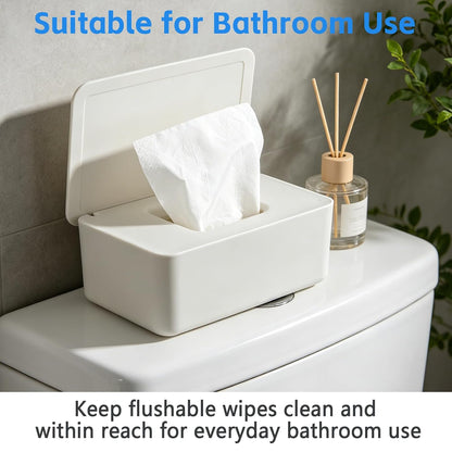 3 PCS Wipes Dispenser Compatible with Cottonelle Refill Pack, Flushable Wet Wipes Container with Sealing Lid, Non-Slip Wipe Holder Keeps Wipes Fresh, Refillable Case for Home & Travel