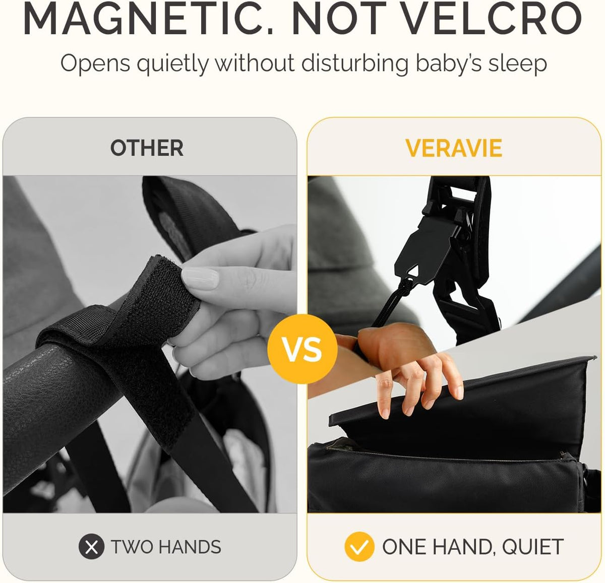 VERAVIE Extra Large Stroller Caddy Organizer Storage Bag, Cup Holders