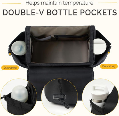 VERAVIE Extra Large Stroller Caddy Organizer Storage Bag, Cup Holders