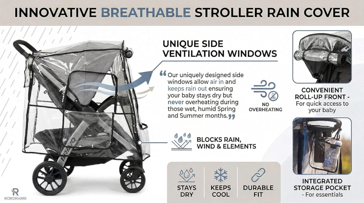 Stroller Sunshade & Rain Cover-Protects Your Baby- Sun Rain Wind Dust Snow
