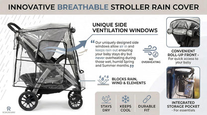Stroller Sunshade & Rain Cover-Protects Your Baby- Sun Rain Wind Dust Snow