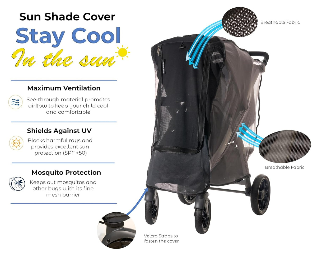 Stroller Sunshade & Rain Cover-Protects Your Baby- Sun Rain Wind Dust Snow
