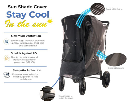 Stroller Sunshade & Rain Cover-Protects Your Baby- Sun Rain Wind Dust Snow