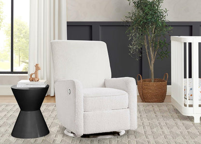 Nest Nursery Swivel Recliner - Fabric is GREENGUARD Gold Certified and Oeko-TEX Standard 100 - Upholstered in a Unique Chenille Yarn for Blanket Like Softness, Oyster
