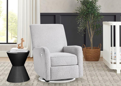 Nest Nursery Swivel Recliner - Fabric is GREENGUARD Gold Certified and Oeko-TEX Standard 100 - Upholstered in a Unique Chenille Yarn for Blanket Like Softness, Oyster