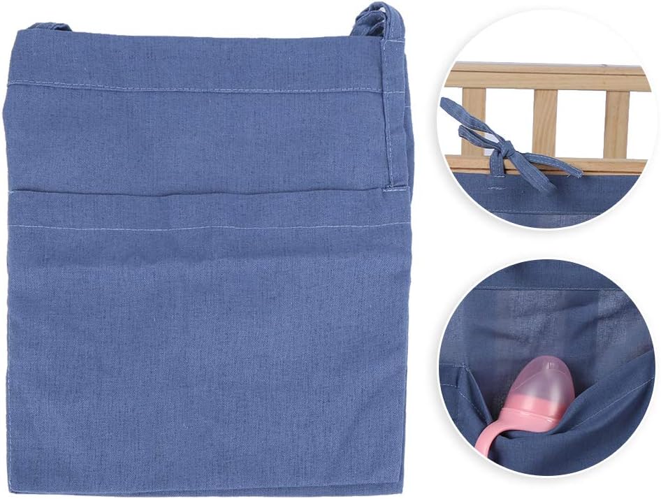 Diaper Caddy, Crib Toys Hanging 2 Pockets Diaper Nursery Organizer Baby Bedside Hanging Storage Bag Diaper Caddy Organizer for Baby Cribs and Toys, Clothing, 19.5x11.2in