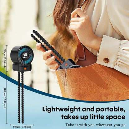 Portable Stroller Fan - 4-Speed Rechargeable USB Fan, Quiet Clip-on Baby Fans for Stroller Crib and Travel - Compact & Battery-Operated Cooling Fans for Baby Comfort on the Go