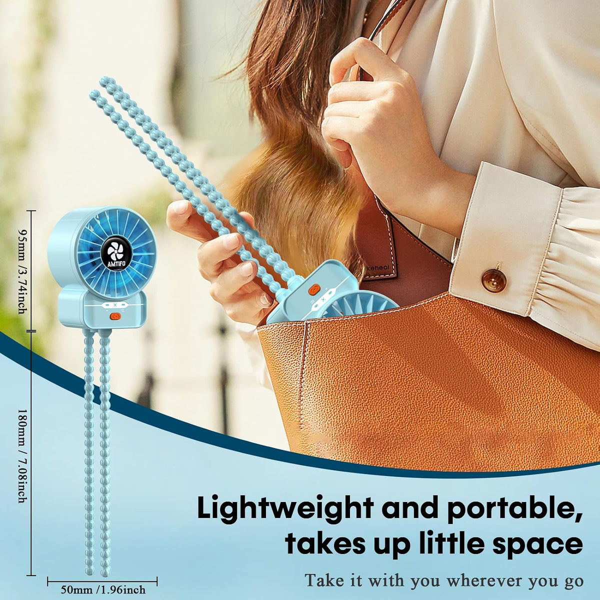 Portable Stroller Fan - 4-Speed Rechargeable USB Fan, Quiet Clip-on Baby Fans for Stroller Crib and Travel - Compact & Battery-Operated Cooling Fans for Baby Comfort on the Go