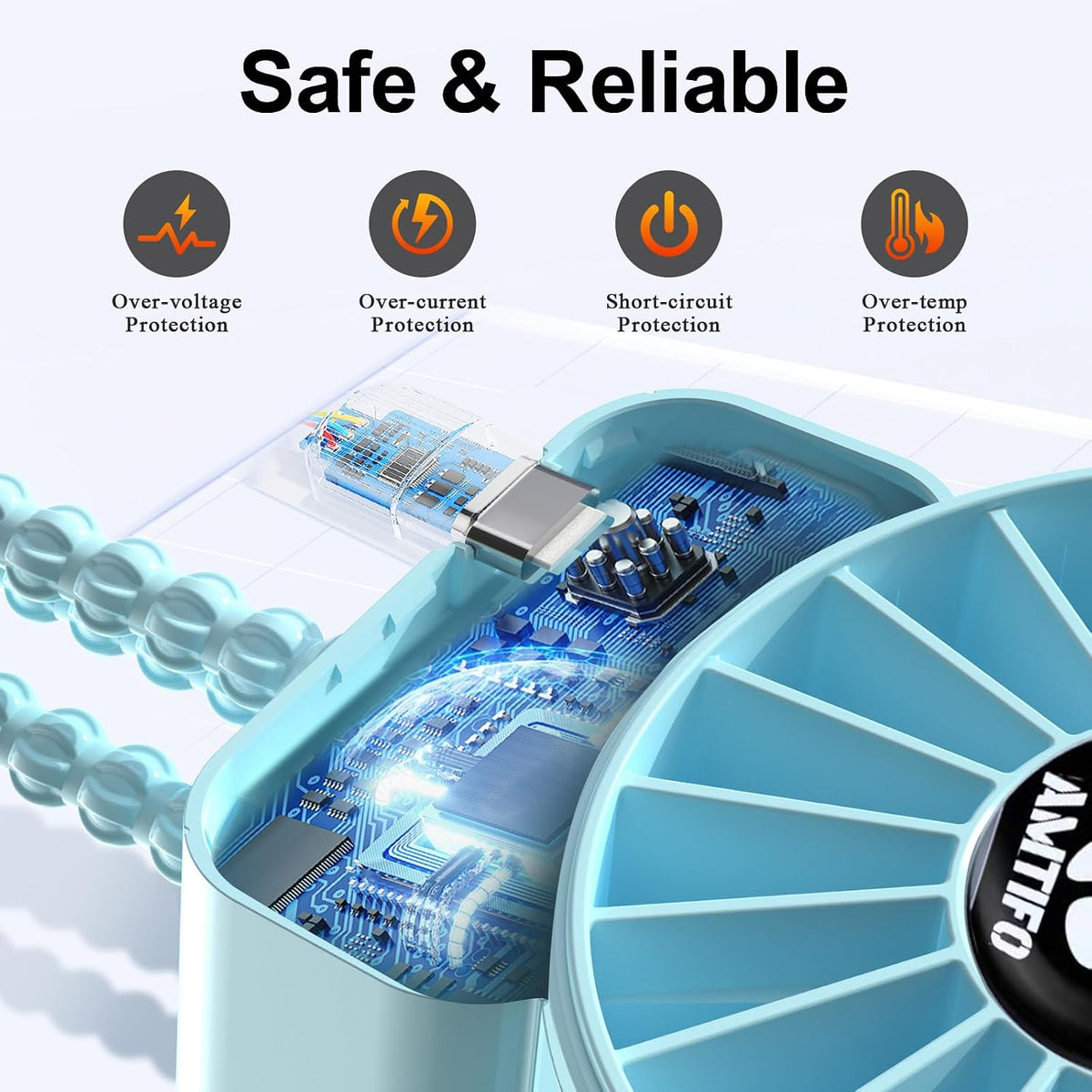 Portable Stroller Fan - 4-Speed Rechargeable USB Fan, Quiet Clip-on Baby Fans for Stroller Crib and Travel - Compact & Battery-Operated Cooling Fans for Baby Comfort on the Go