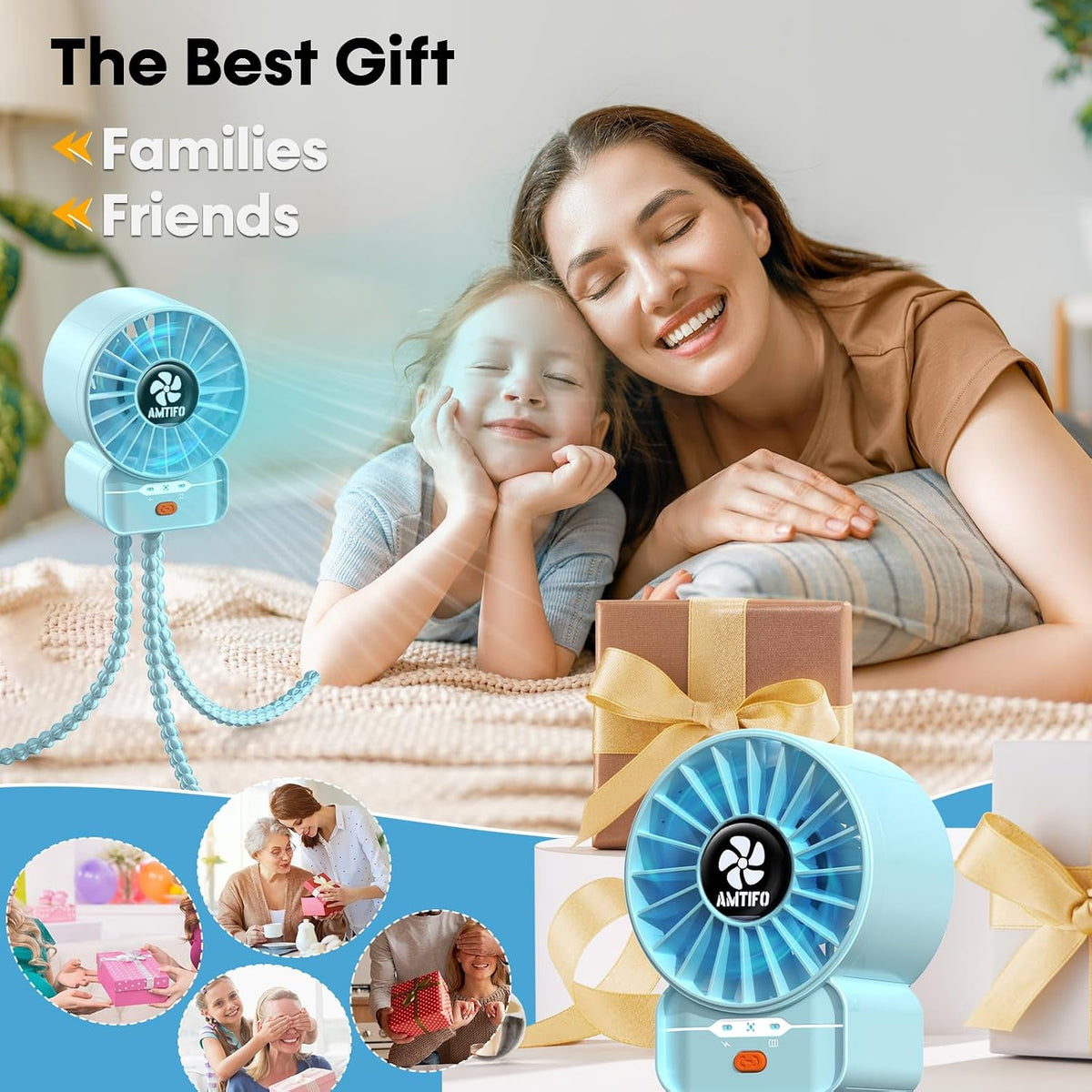 Portable Stroller Fan - 4-Speed Rechargeable USB Fan, Quiet Clip-on Baby Fans for Stroller Crib and Travel - Compact & Battery-Operated Cooling Fans for Baby Comfort on the Go