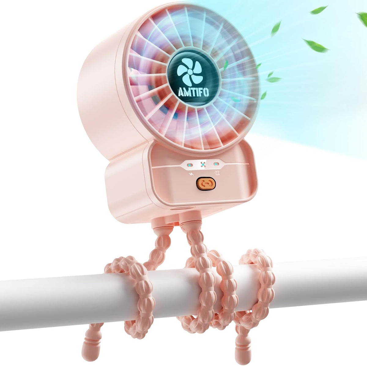 Portable Stroller Fan - 4-Speed Rechargeable USB Fan, Quiet Clip-on Baby Fans for Stroller Crib and Travel - Compact & Battery-Operated Cooling Fans for Baby Comfort on the Go