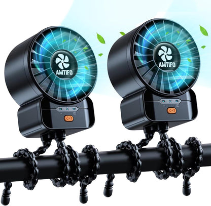 Portable Stroller Fan - 4-Speed Rechargeable USB Fan, Quiet Clip-on Baby Fans for Stroller Crib and Travel - Compact & Battery-Operated Cooling Fans for Baby Comfort on the Go