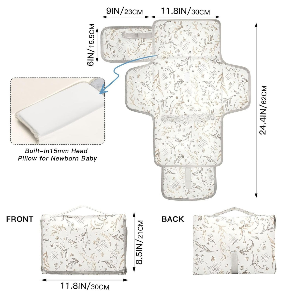 Leaves Portable Diaper Changing Pad Waterproof Changing Pads