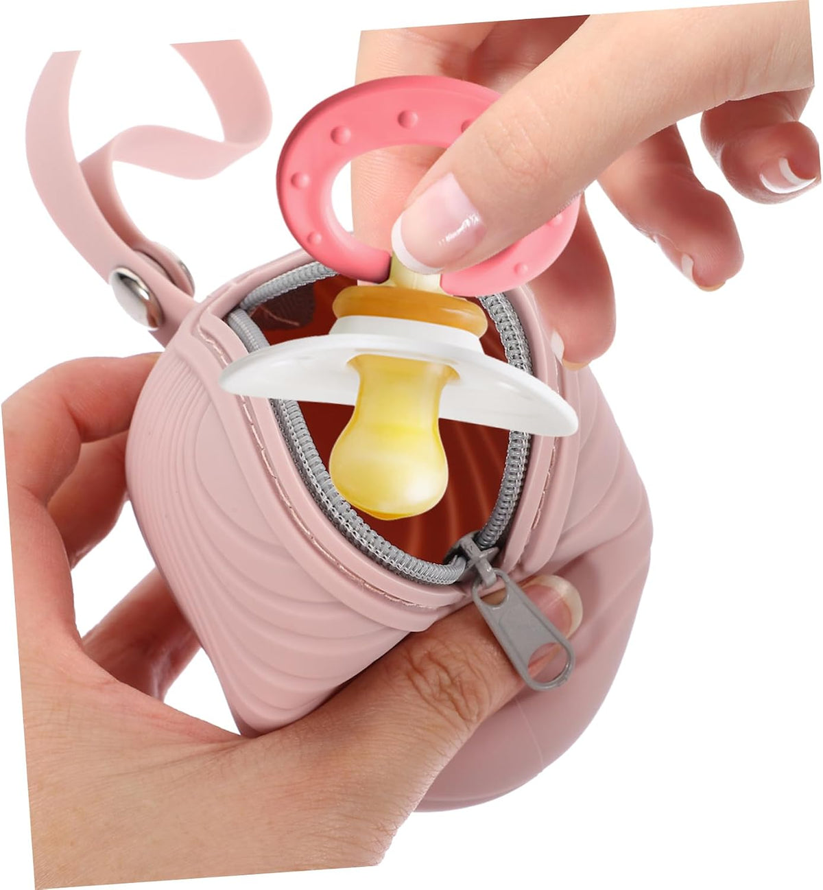 Pacifier Pouch Case Bag Sturdy Zipper Silicone Material Pacifier Holder for Mom Compact Storage for