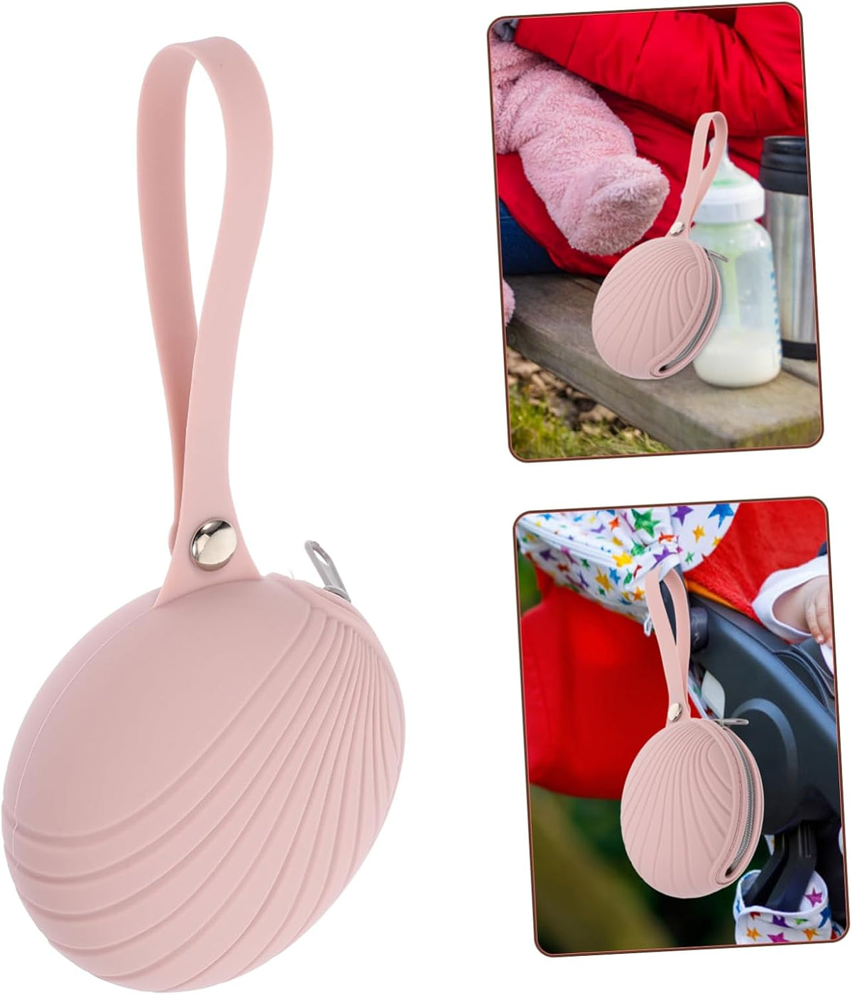 Pacifier Pouch Case Bag Sturdy Zipper Silicone Material Pacifier Holder for Mom Compact Storage for