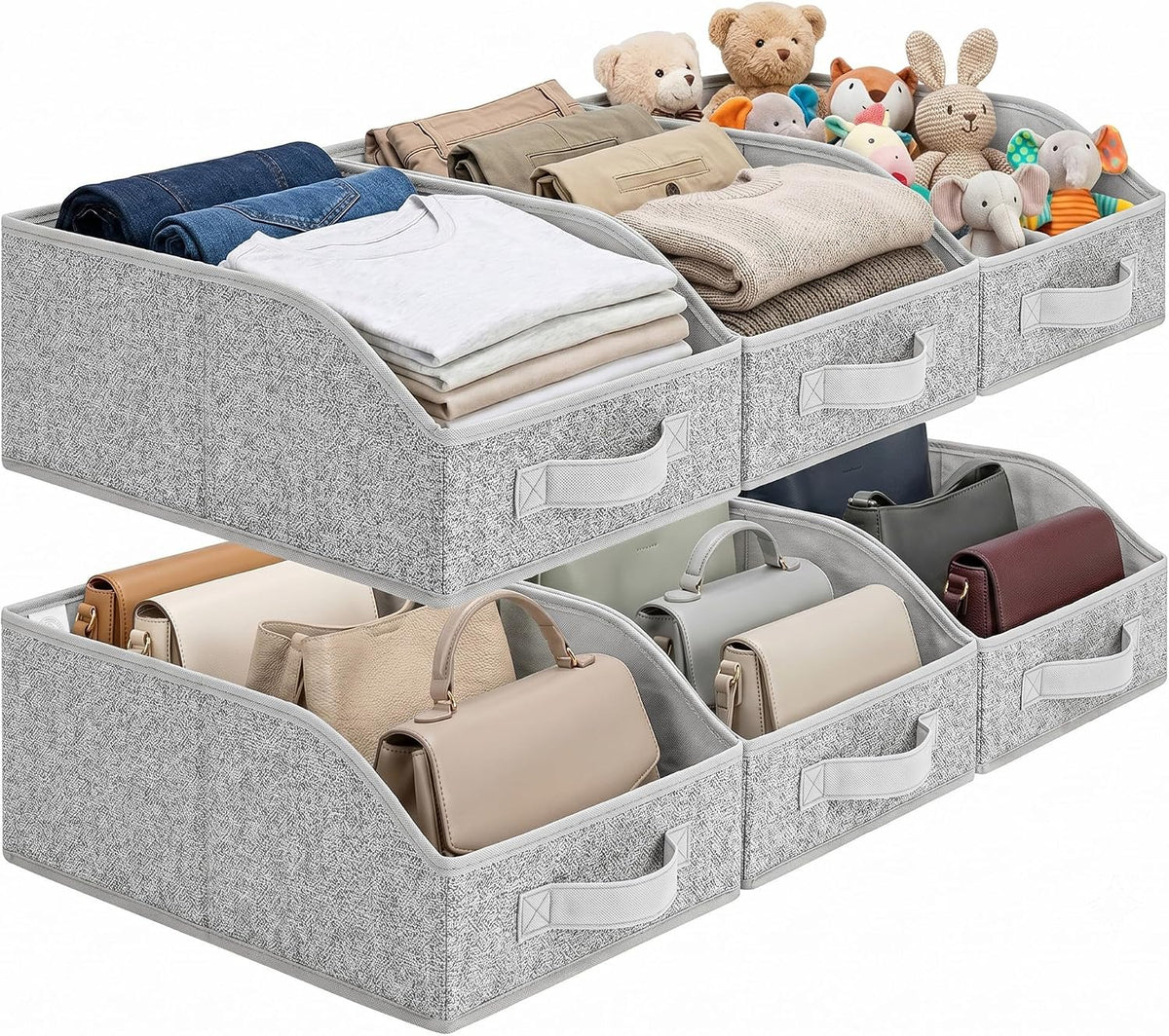 Closet Organizers, 10"Lx15¾"Wx6¾"H Pearl White, 6-Pack