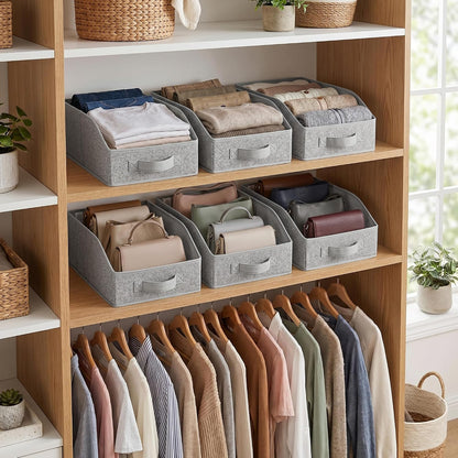Closet Organizers, 10"Lx15¾"Wx6¾"H Pearl White, 6-Pack