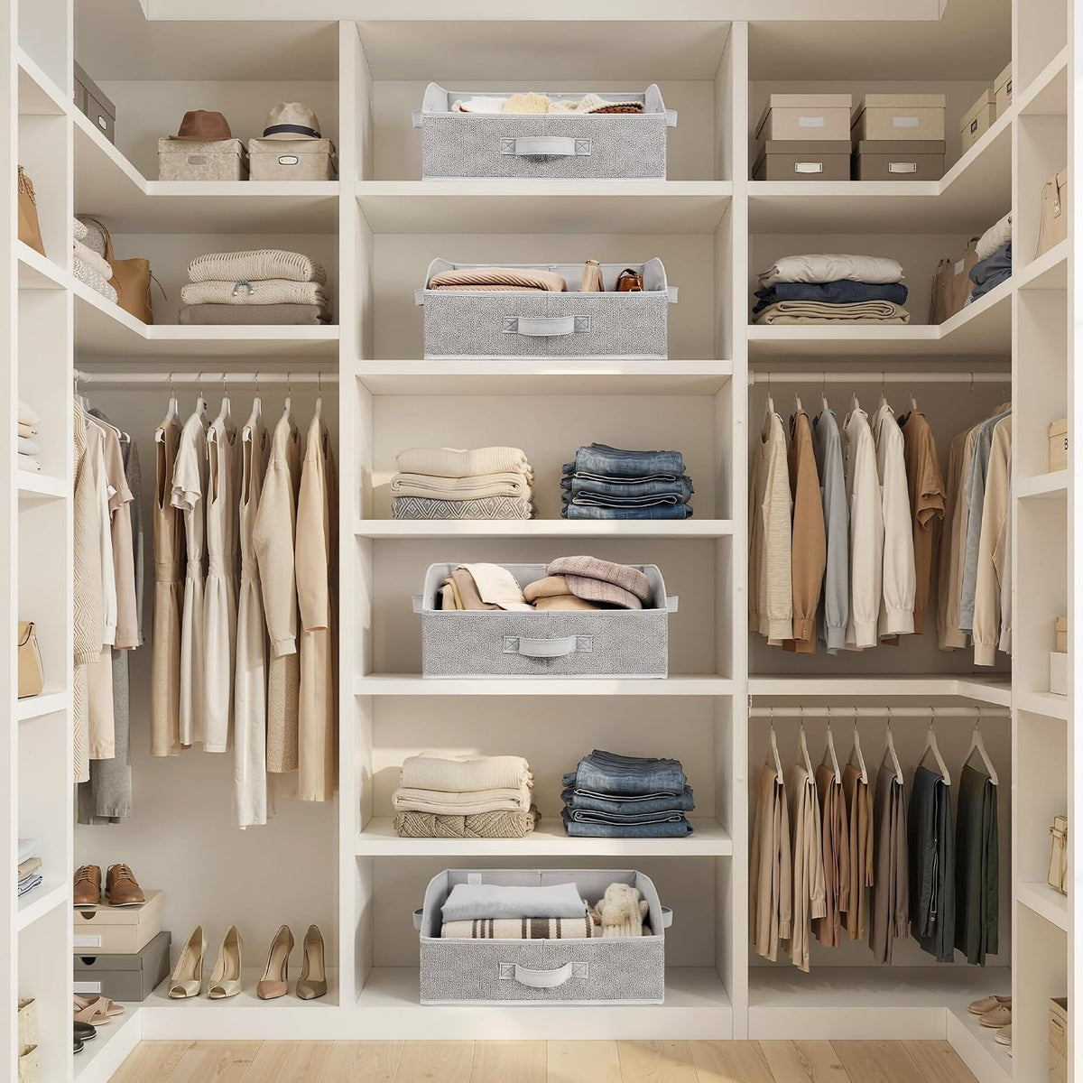 Closet Organizers, 10"Lx15¾"Wx6¾"H Pearl White, 6-Pack