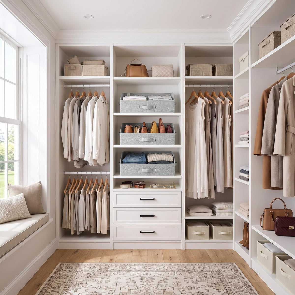 Closet Organizers, 10"Lx15¾"Wx6¾"H Pearl White, 6-Pack