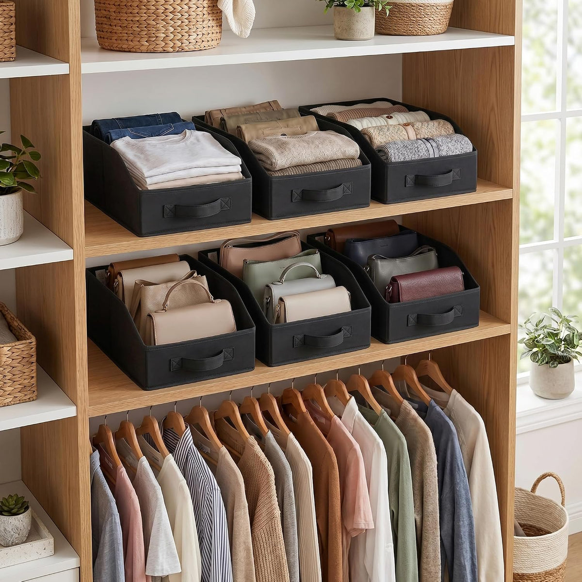 Closet Organizers, 10"Lx15¾"Wx6¾"H Pearl White, 6-Pack