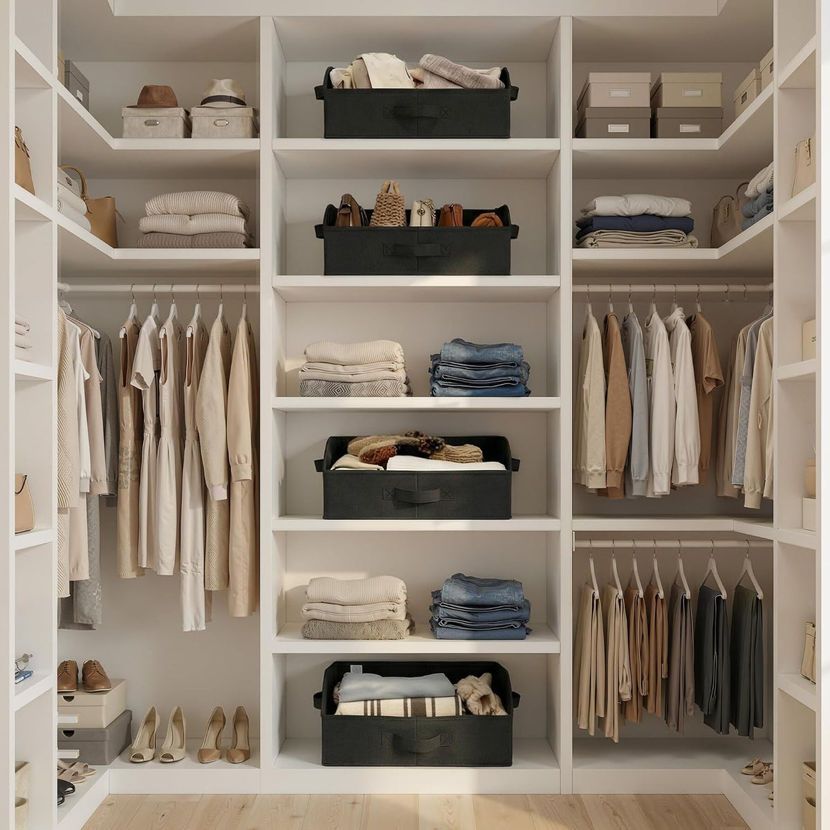 Closet Organizers, 10"Lx15¾"Wx6¾"H Pearl White, 6-Pack