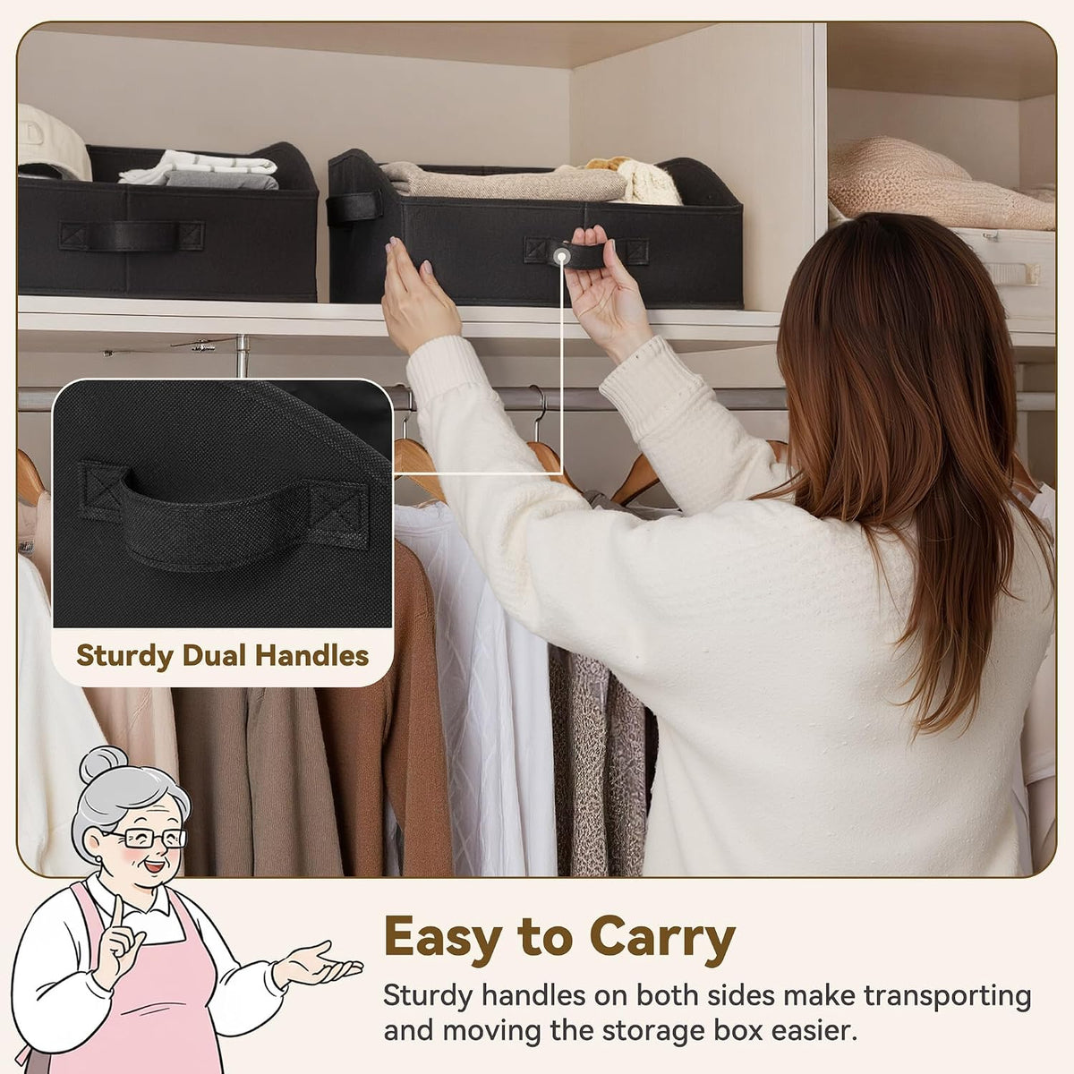 Closet Organizers, 10"Lx15¾"Wx6¾"H Pearl White, 6-Pack