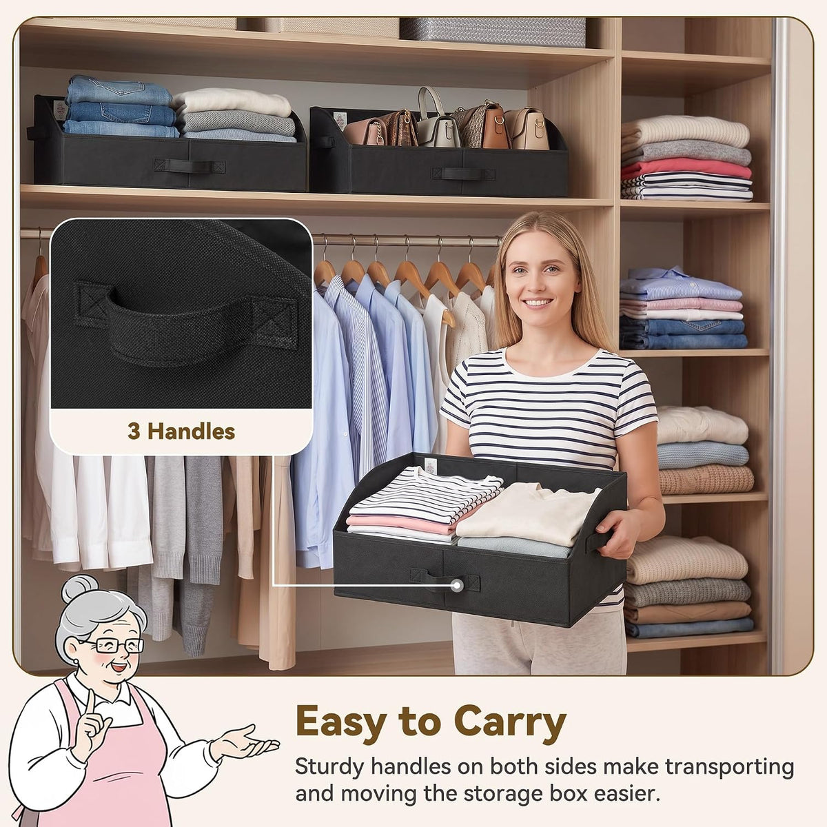Closet Organizers, 10"Lx15¾"Wx6¾"H Pearl White, 6-Pack