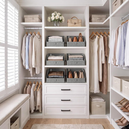 Closet Organizers, 10"Lx15¾"Wx6¾"H Pearl White, 6-Pack