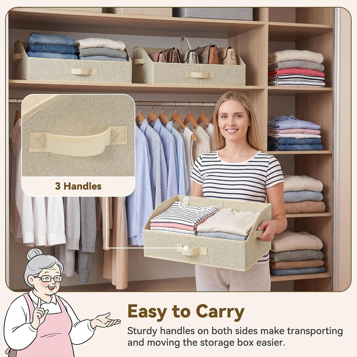 Closet Organizers, 10"Lx15¾"Wx6¾"H Pearl White, 6-Pack
