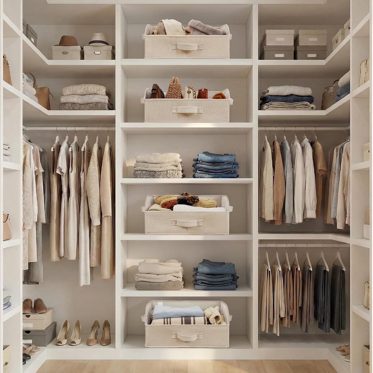 Closet Organizers, 10"Lx15¾"Wx6¾"H Pearl White, 6-Pack