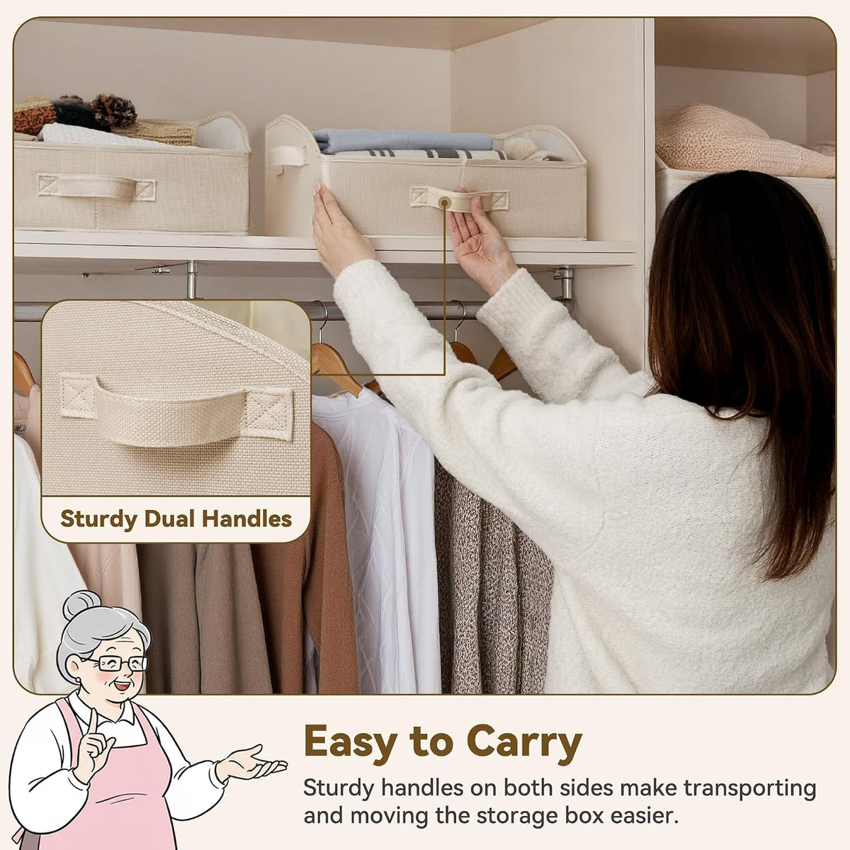 Closet Organizers, 10"Lx15¾"Wx6¾"H Pearl White, 6-Pack