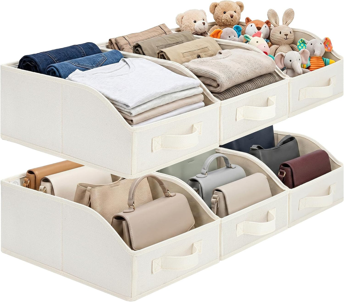 Closet Organizers, 10"Lx15¾"Wx6¾"H Pearl White, 6-Pack