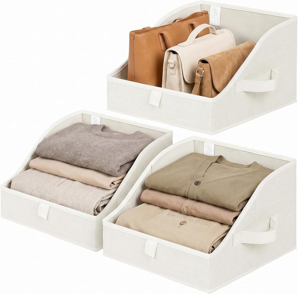 Closet Organizers, 10"Lx15¾"Wx6¾"H Pearl White, 6-Pack