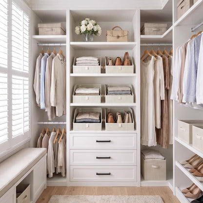 Closet Organizers, 10"Lx15¾"Wx6¾"H Pearl White, 6-Pack