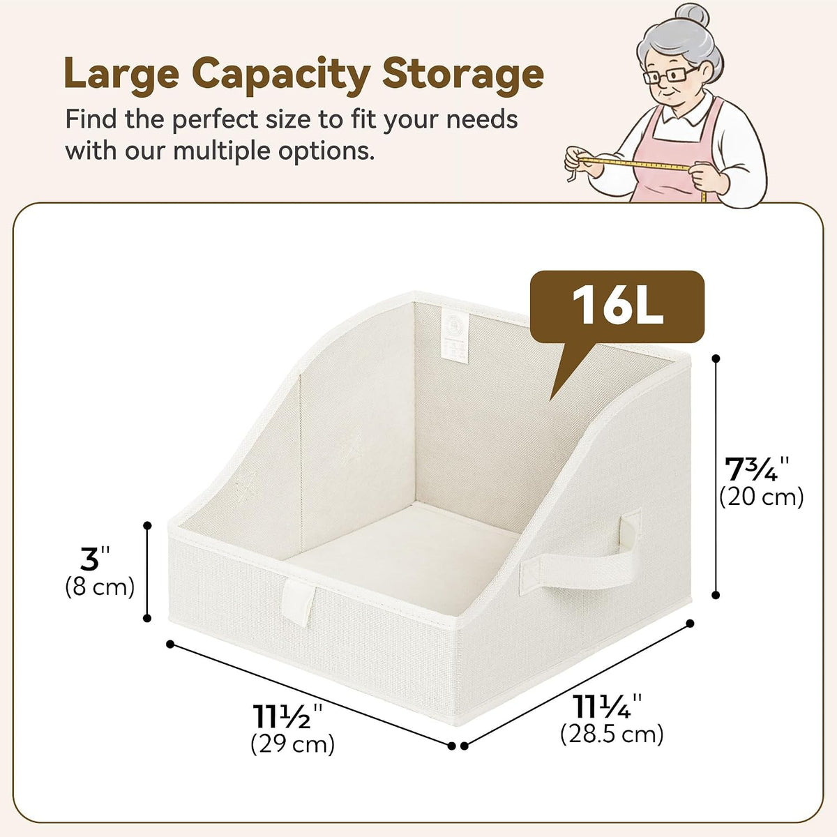 Closet Organizers, 10"Lx15¾"Wx6¾"H Pearl White, 6-Pack