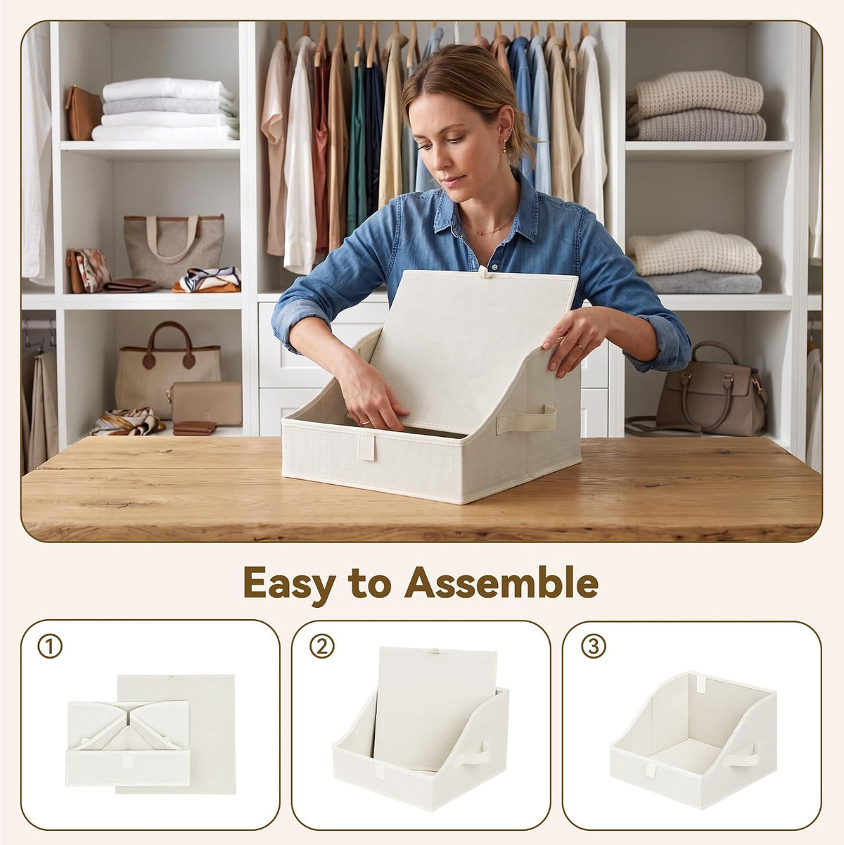 Closet Organizers, 10"Lx15¾"Wx6¾"H Pearl White, 6-Pack