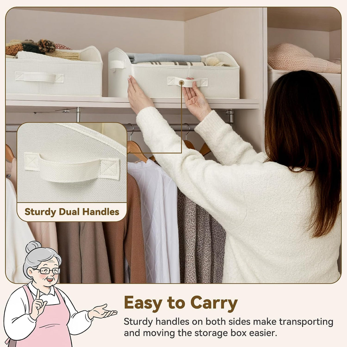 Closet Organizers, 10"Lx15¾"Wx6¾"H Pearl White, 6-Pack