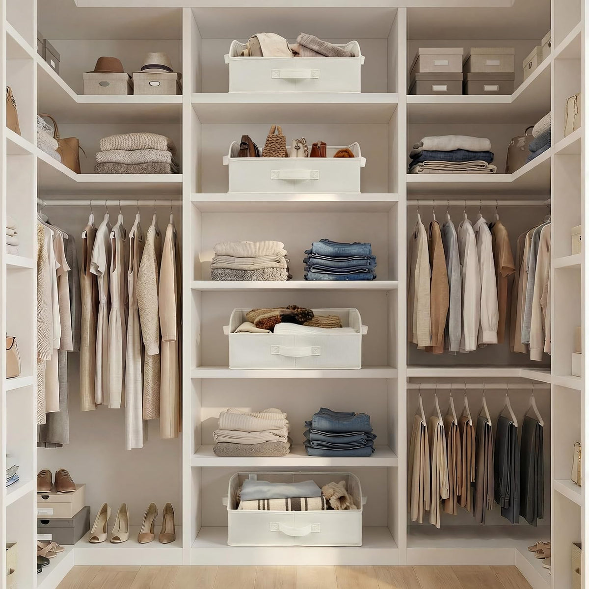 Closet Organizers, 10"Lx15¾"Wx6¾"H Pearl White, 6-Pack