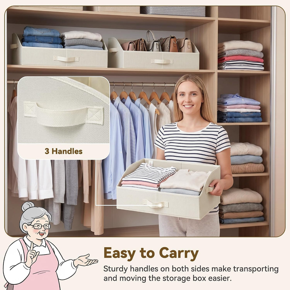 Closet Organizers, 10"Lx15¾"Wx6¾"H Pearl White, 6-Pack