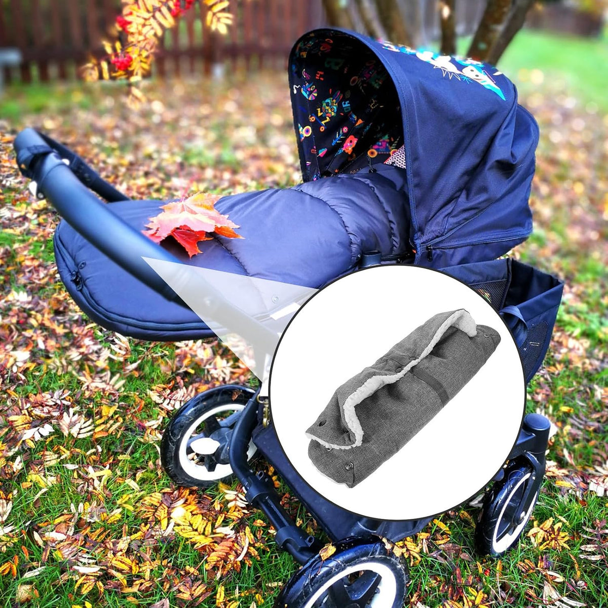 Oxford Fabric Stroller Hand Muff Windproof Thick Warm Winter Gloves