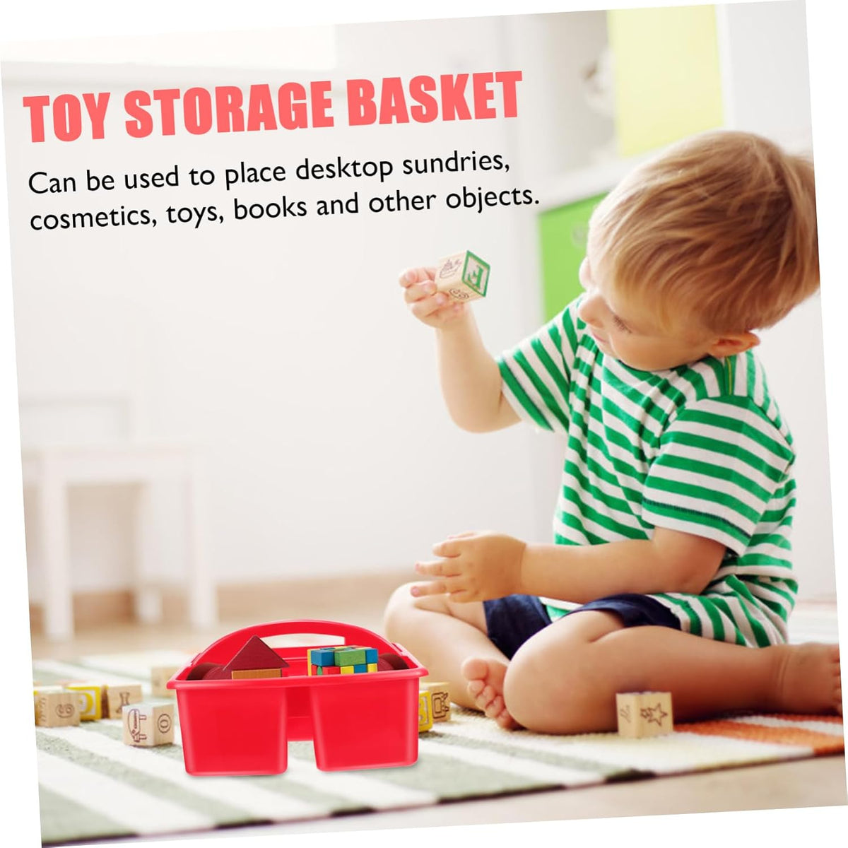 Luxurious Wicker Storage Basket Lid Tall Toy Bin for Boys and Girls Cubby Storage Bins Multipurpose Basket Handheld Organizer