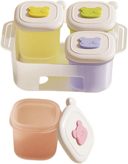 Silicone food freezer tray, storage container with lid and tray