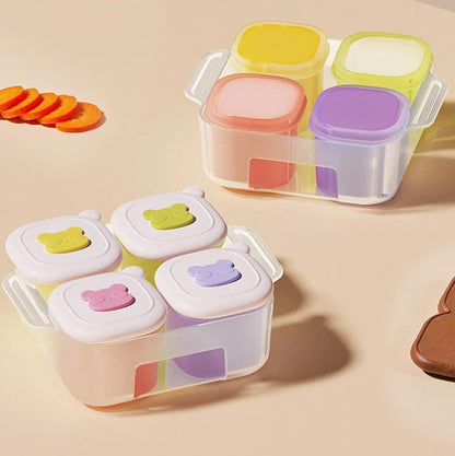 Silicone food freezer tray, storage container with lid and tray