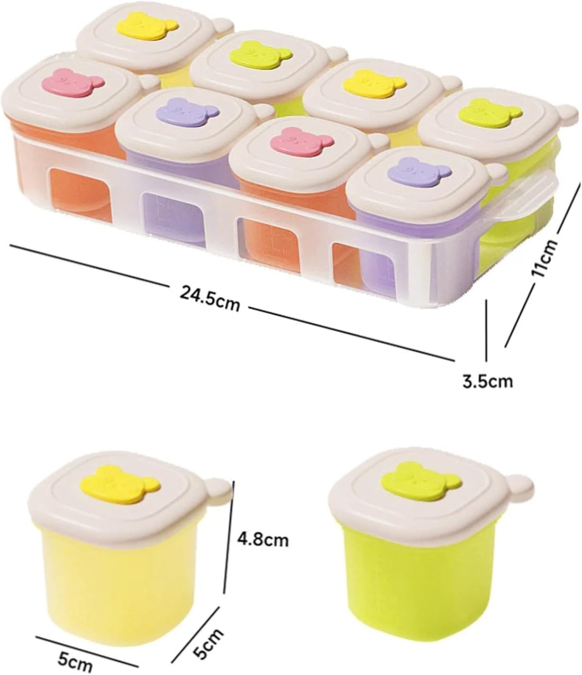 Silicone food freezer tray, storage container with lid and tray