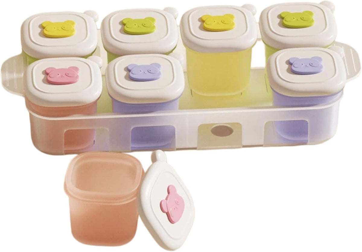 Silicone food freezer tray, storage container with lid and tray