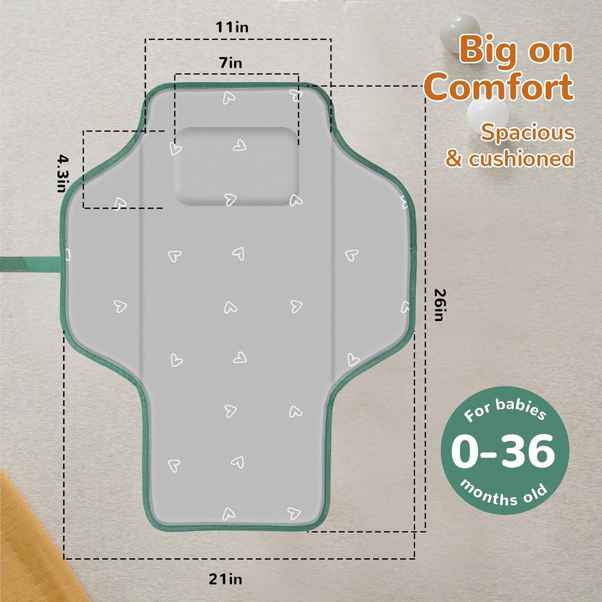 Portable Diaper Changing Pad Travel, Waterproof Baby Changing Mat